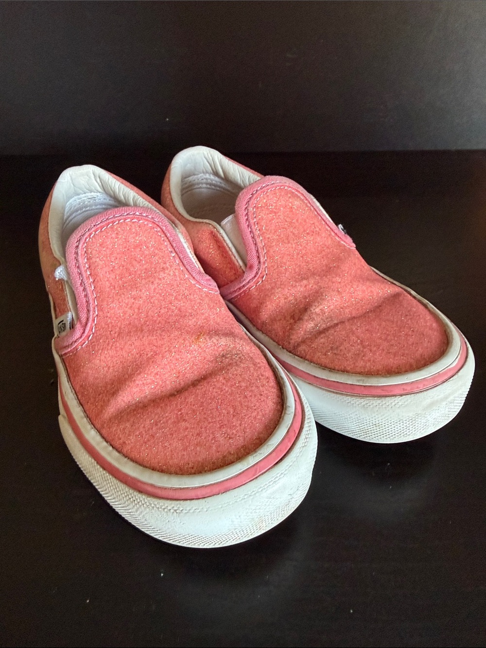 Vans Kids Slip-On Sneakers - Coral Pink Upper with White Sole